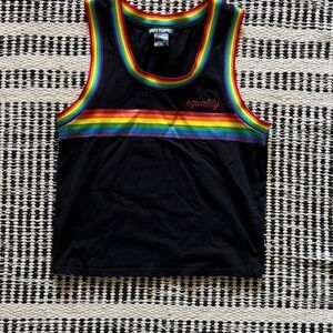 Hot topic Size XS Black Rainbow equality Tank Top